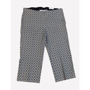 NWT Chico's Crop Pant Straight Leg Checkered Black White Pattern Size 4 XXL